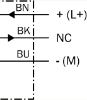 Picture of Ind.andur IME, M8, Sn=2mm, Shielded, PNP-NC, kere 43mm, 2m kaabel 3-wire, SICK